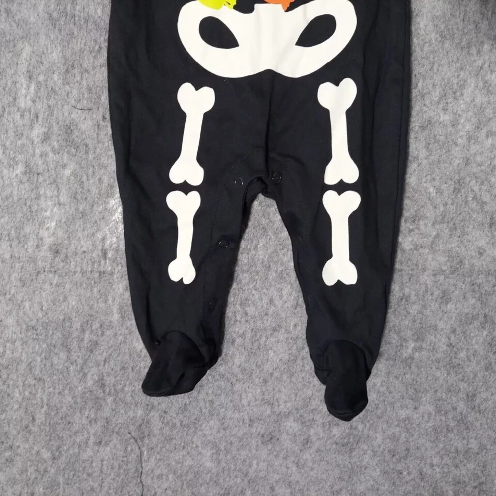 Carters Halloween One Piece 3 Month Skeleton Candy Long Sleeve Sleeper Hat‎ Set - Picture 5 of 8